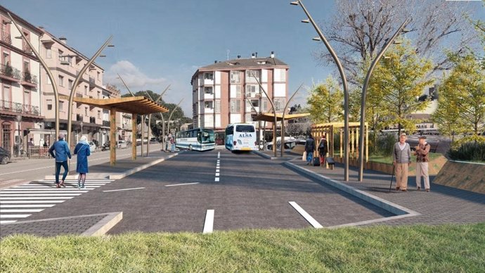 Imatge virtual de la futura estació de busos de Gironella (Barcelona)