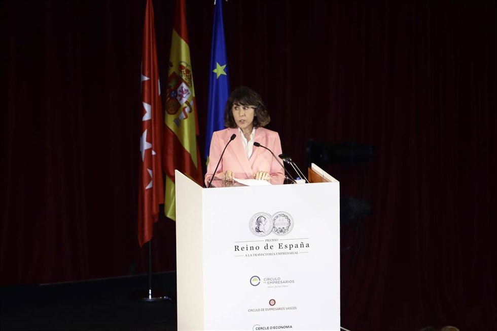 Archivo - Maite Arango durante a la entrega "In Memoriam" del Premio Reino de España a la Trayectoria Empresarial a al empresario Plácido Arango Arias en el Museo del Prado, en Madrid, a 26 de febrero de 2020.