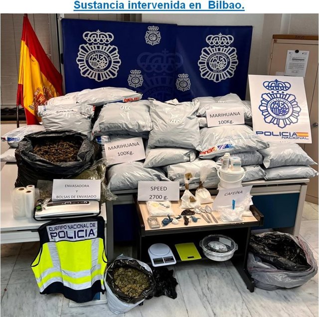 Sustancias y otros efectos ocupados a los quince detenidos en Valladolid, Roa y Bilbao.
