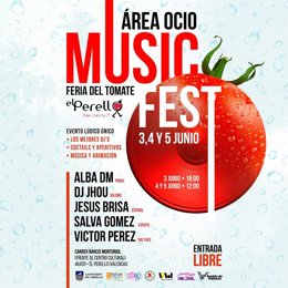 Cartel con actividades de FOTUR en la Feria del Tomate