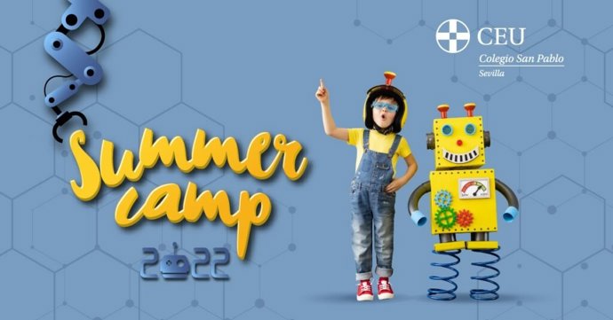 Cartel publicitario del Summer Camp que organiza el Colegio CEU San Pablo.