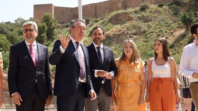 El secretario general del PSOE de Andalucía y candidato a la presidencia de la Junta, Juan Espadas,  en un acto en Málaga