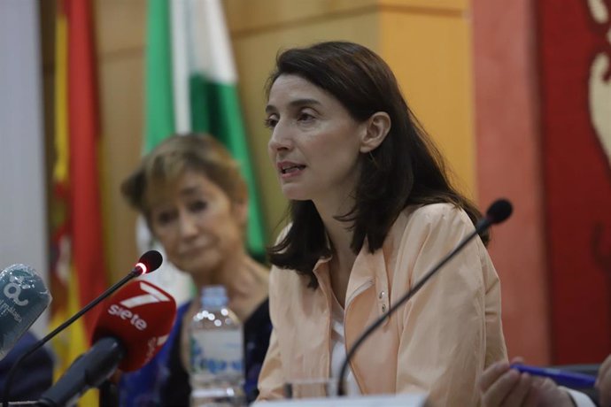 La ministra de Justicia, Pilar Llop, en la inauguración de el Congreso Nacional sobre la Ocupación Ilegal de Inmuebles a 19 de mayo del 2022 en Málaga (Andalucía, España)