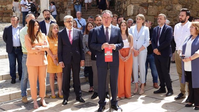 El secretario general del PSOE de Andalucía y candidato a la presidencia de la Junta, Juan Espadas, en un acto en Málaga