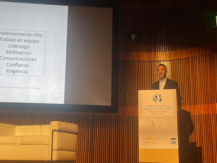 El responsable de seguridad del Port de Tarragona, Jesús Teva, en el Congreso Internacional de Seguridad Industrial en Puertos