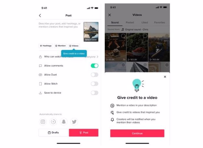 TikTok presenta nuevas herramientas para acreditar a los creadores de contenido