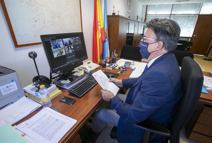 Archivo - El director xeral de Xustiza, Juan José Martín, participa por videoconferencia en la Conferencia Sectorial de Xustiza. Foto de archivo.