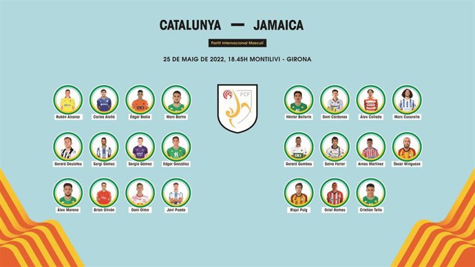 Convocatoria de la selección de Catalunya para el partido contra Jamaica del 25 de mayo en Montilivi (Girona)