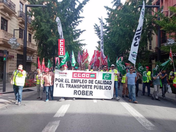 Manifestación de los trabajadores de Rober