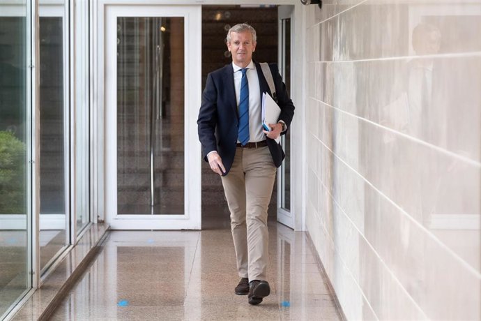 El presidente de la Xunta, Alfonso Rueda, antes del Consello.