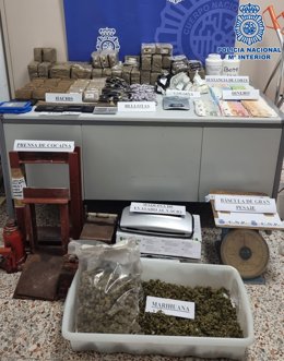 Material incautado en una operación anti droga en el norte de Tenerife