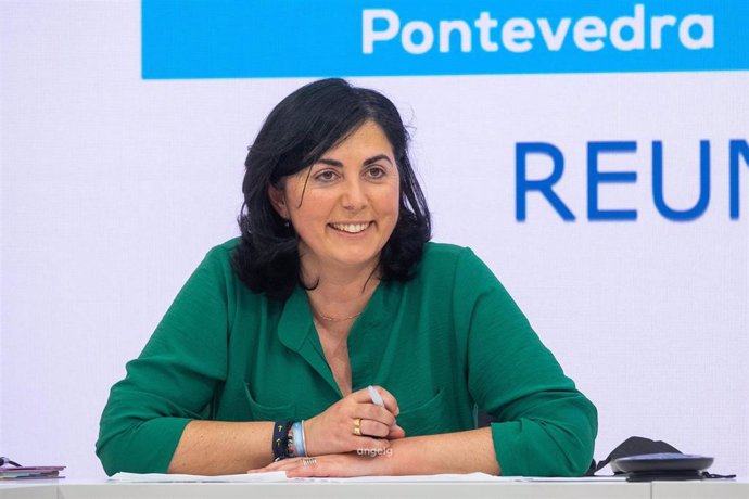 La presidenta de la comisión organizadora del 18 Congreso del PPdeG, Elena Candia, en la sede del PPdeG