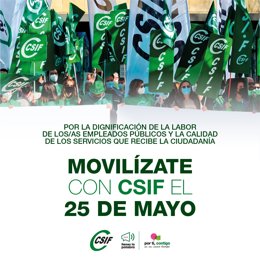 Cartel de la movilización de este miércoles de los empleados públicos andaluces