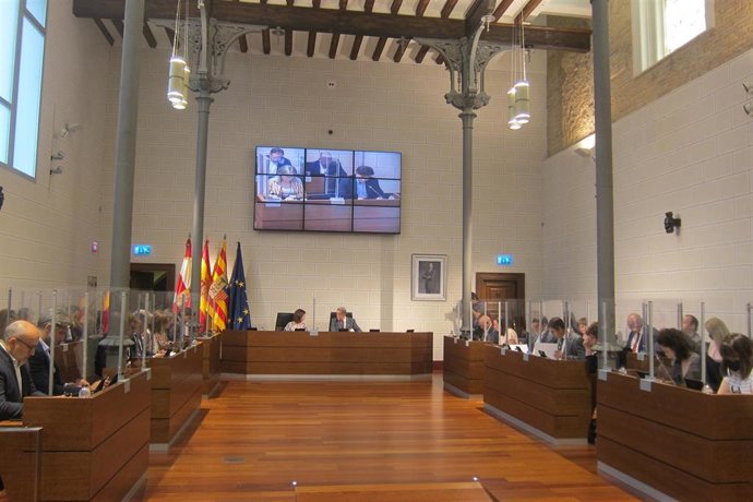 Pleno extraordinario de la Diputación de Zaragoza.