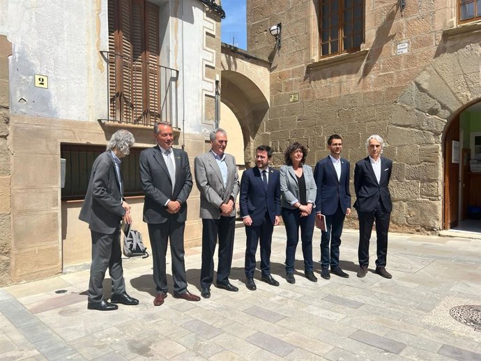 El president de la Generalitat, Pere Aragons, a Tor (Lleida)