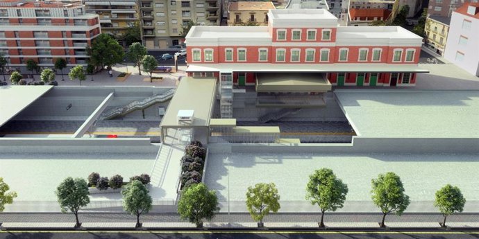 Maqueta de la estación de Renfe de Vilafranca del Peneds (Barcelona) cuando terminen las obras.