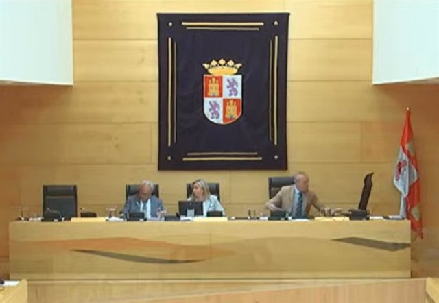 Santonja (izquierda) en la Comisión de Cultura, Turismo y Deporte de las Cortes de Castilla y León.