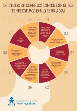 El Colegio de Enfermería elabora un decálogo de consejos para evitar problemas de salud por calor en la Feria.