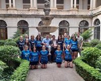 Recibimiento en la Diputación de Jaén al Real Club de Tenis de Mesa de Linares tras su victoria en la Liga Iberdrola