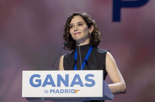 La presidenta de la Comunidad de Madrid, Isabel Díaz Ayuso, interviene durante la primera jornada del XVII Congreso del Partido Popular de Madrid, en Madrid Ifema