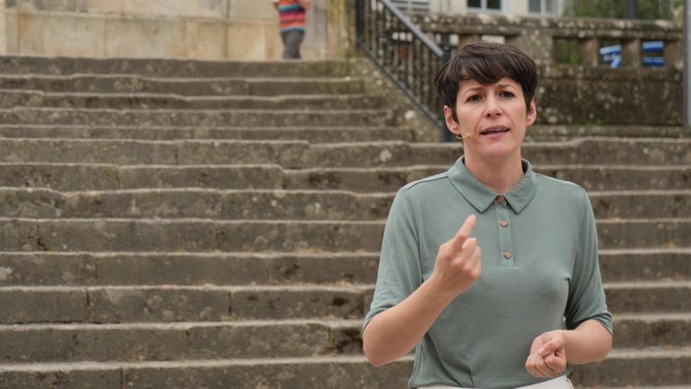 La portavoz nacional del BNG, Ana Pontón, en Lalín (Pontevedra)