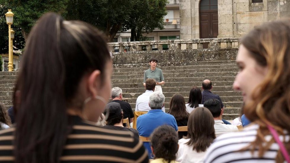 La portavoz nacional del BNG, Ana Pontón, en un acto en Lalín en el marco del proceso de escucha para la elaboación del programa marco para las municipales