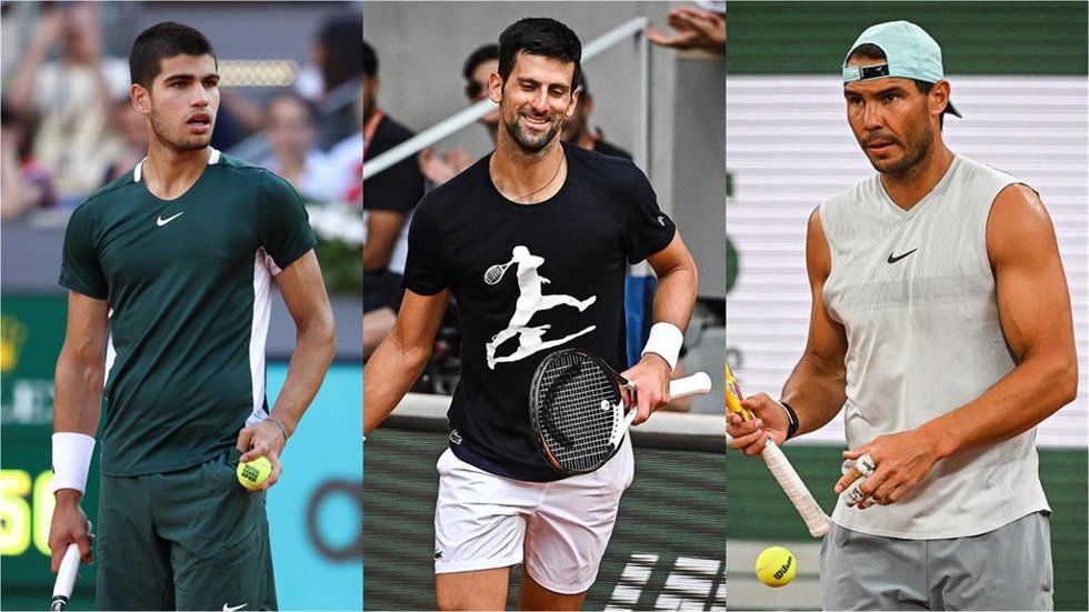 Nadal, Alcaraz y Djokovic