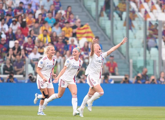Amandine Henry celebra el 0-1 del Olympique de Lyon ante el Barcelona en la final de la Champions League femenina