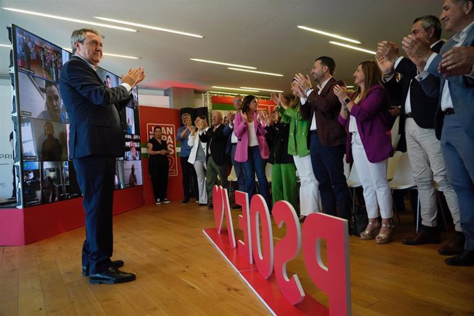 El secretario general del PSOE-A y candidato a la Presidencia de la Junta de Andalucía, Juan Espadas, el miércoles, día 18, en la presentación del programa de su partido.