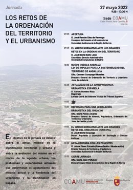 Programa de la Jornada 'Los retos de la ordenación del territorio y el urbanismo'