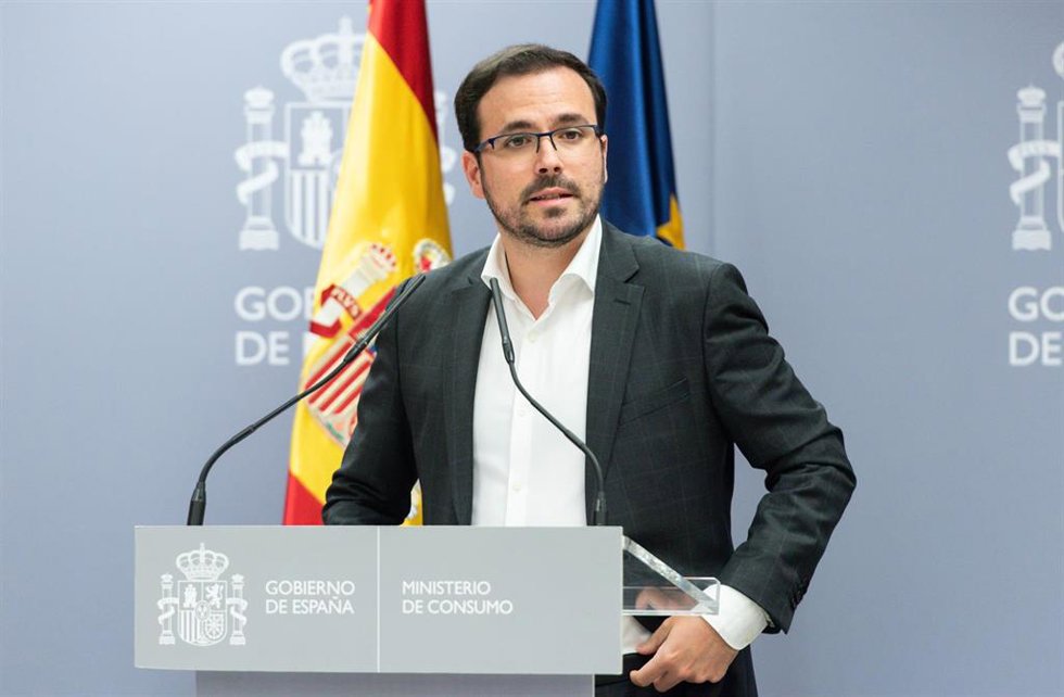 El ministro de Consumo, Alberto Garzón, presenta el protocolo acordado con el sector del juguete para impulsar la igualdad, en el Ministerio de Consumo, a 27 de abril de 2022, en Madrid (España). 