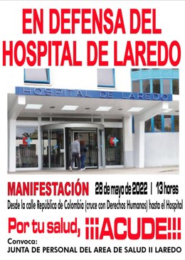 Cartel de la manifestación por el Hospital de Laredo