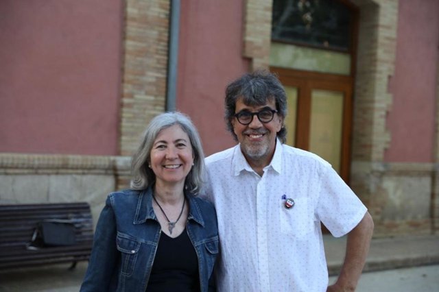 La nova presidenta de l'ANC, Dolors Feliu, amb el vicepresident de l'entitat, Jordi Pesarrodona