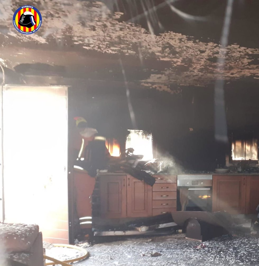 Imagen de la vivienda afectada en Alzira