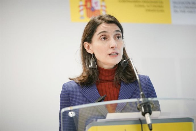 Archivo - La ministra de Justicia, Pilar Llop, interviene en la entrega de las condecoraciones de la Orden de San Raimundo de Peñafort, en la Delegación del Gobierno en el País Vasco, a 31 de marzo de 2022, en Vitoria, Euskadi (España).