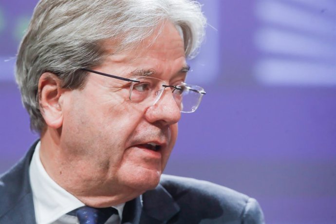 HANDOUT - 11 May 2022, Belgium, Brussels: European Commissioner of Economy Paolo Gentiloni gives a press conference on a tax incentive for equity to help companies grow, become stronger and more resilient. Photo: Aurore Martignoni/European Commission/dp