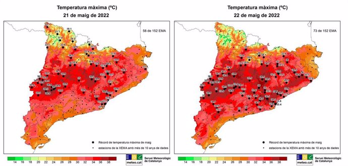 Catalunya ha registrado este fin de semana valores de temperatura "insólitos" en mayo según el Meteocat