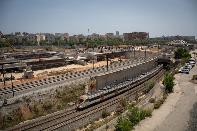 Obres de l'estació de la Sagrera de Barcelona