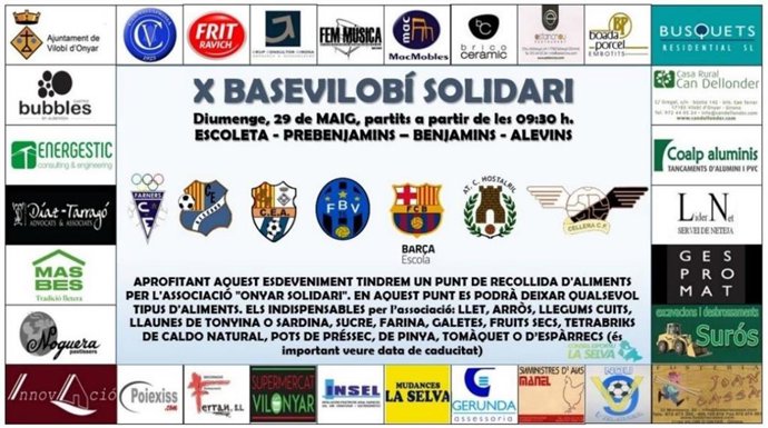El Futbol Base Vilobí (Girona) organiza su X torneo solidario para recaudar alimentos