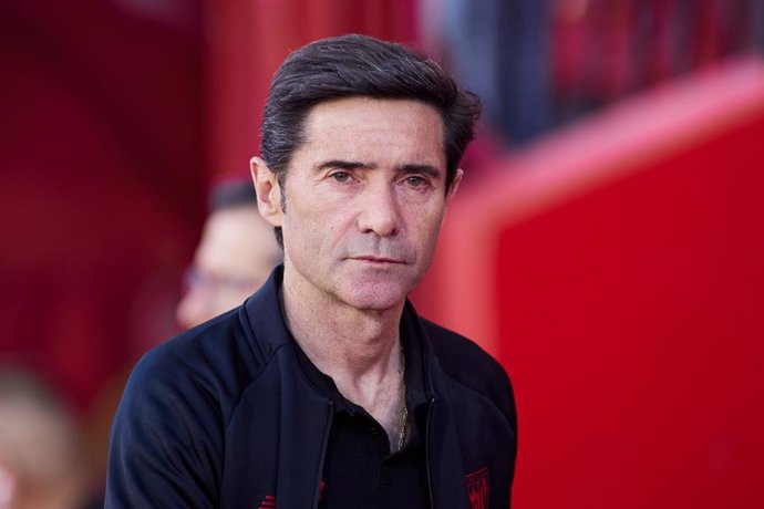 Marcelino Garcia Toral, head coach of Athletic Club, looks on during the spanish league, La Liga Santander, football match played between Granada CF and Athletic Club at Nuevo Los Carmenes stadium on May 10, 2022, in Granada, Spain.