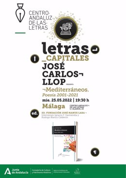 Cartel de la presentación de 'Mediterráneos. Poesía 2001-2021' de José Carlos Llop