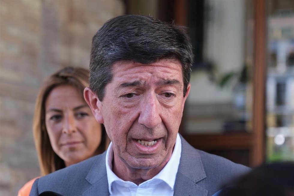 El vicepresidente de la Junta de Andalucía y coordinador de Cs en Andalucía, Juan Marín, este martes en declaraciones a los medios.