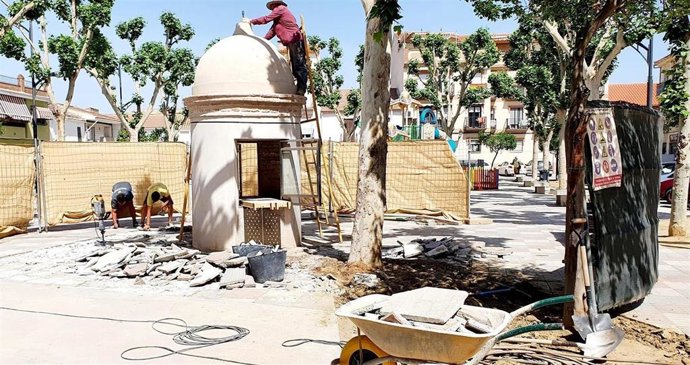 Trabajos de restauración del aljibe del siglo XVI