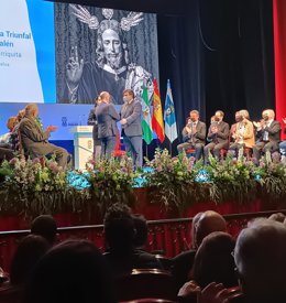 Acto de la concesión de la Medalla de la Ciudad al Señor de la Hermandad de La Borriquita el pasado 18 de enero.