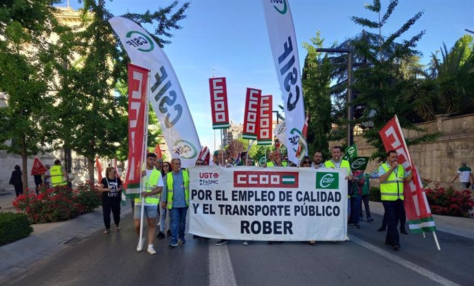 Manifestación de los trabajadores de Rober