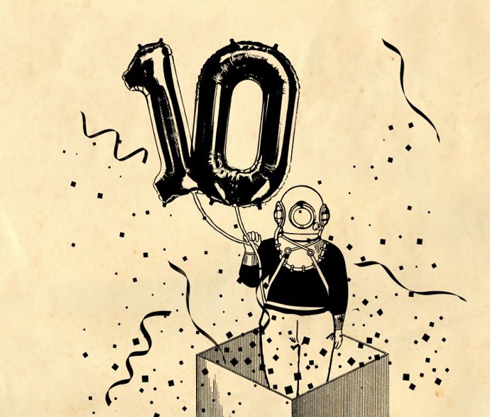 Cartel del décimo aniversario de Sala Ultramar