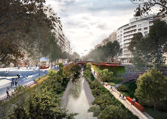 Recreación de la regeneración de la ribera del tramo urbano del río Huerva