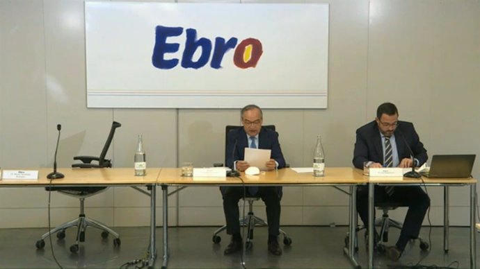 Archivo - El presidente de Ebro Foods, Antonio Hernández Callejas, en la junta telemática de accionistas