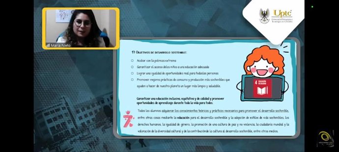 María Nieto durante la conferencia pronunciado en la inauguración de RED Nacional de Educacion Básica Primaria en Colombia.