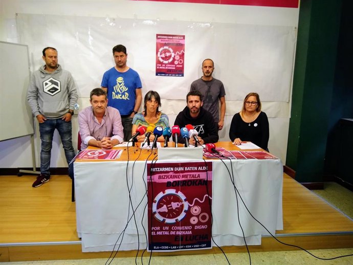 Representantes de sindicatos del Metal de Bizkaia